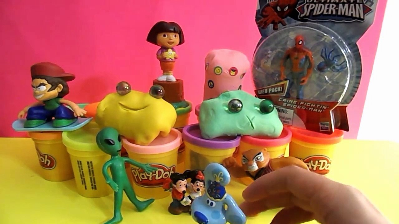 مفاجآت كندر ألعاب المعجون سبايدر مان بيض كندر PlayDoh Surprise Eggs