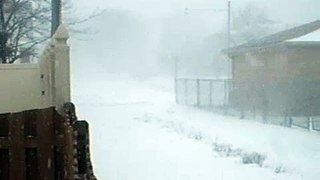 Blizzard like snow squall with arctic front