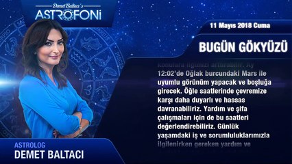 11 Mayıs 2018 Cuma Günlük Burç Yorumu Demet Baltacı