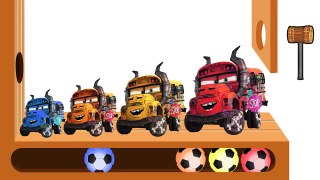 Learn Colors with WOODEN HAMMER Xylophone Disney Cars 3 Miss Fritter Soccer Balls for Kids