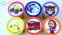 Cups Stacking Toys Play Doh Clay Tayo Little Bus Talking Tom Robocar Poli