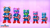 The Finger Family Bear Captain America Family Nursery Rhyme | Captain America Finger Famil