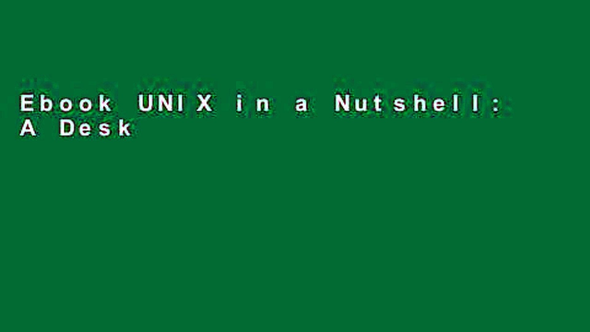 Ebook Unix In A Nutshell A Desktop Quick Reference For System V Release 4 And Solaris 7 In A - 