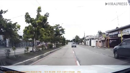 Truck Nearly Hits Kid On Bike