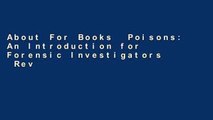 About For Books  Poisons: An Introduction for Forensic Investigators  Review