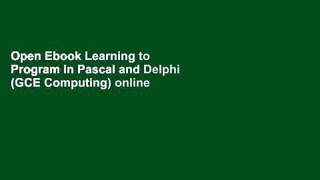 Open Ebook Learning to Program in Pascal and Delphi (GCE Computing) online