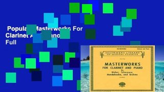 Popular  Masterworks For Clarinet And Piano  Full
