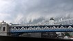 Clouds rolling in over the Manhattan Bridge