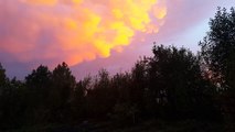 Strange sinister orange clouds