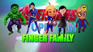 UPIN IPIN THE AVENGERS Finger Family: Hulk , Spiderman, Captain America, Black Widow, Scar