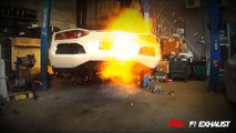 Lamborghini Aventador LP700-4 fitted with Fi exhaust volcano version Crazy Flames!!!