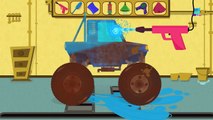monstre lavage de camion | monster truck vidéo pour les enfants | Monster Truck Wash