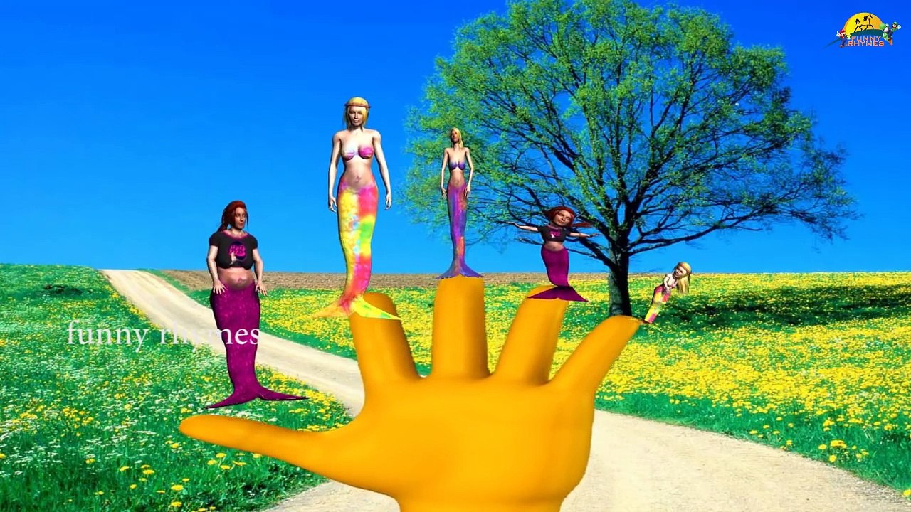 Mermaid Finger Family Nursery Children 3d English Rhymes | Mermaids in Ocean