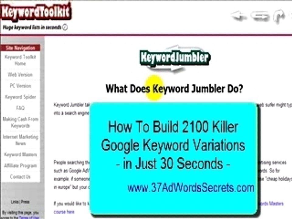 Maximum Web Site Traffic w/Keywords