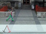Physics-based Person Tracking Using Simplified Lower Body Dynamics