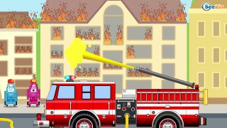 The Fire Truck Cartoon + 1 hour compilation incl Emergency Cars Police Car