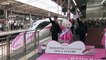 Hello Kitty bullet train makes its maiden voyage - BBC News