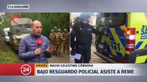 Celestino Córdova participa de ceremonia en su rewe tras autorización de Gendarmería