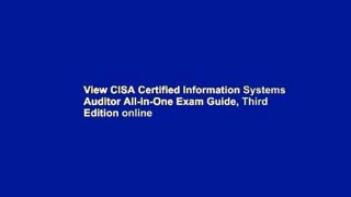 View CISA Certified Information Systems Auditor All-in-One Exam Guide, Third Edition online