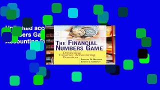 Unlimited acces The Financial Numbers Game: Detecting Creative Accounting Practices Book