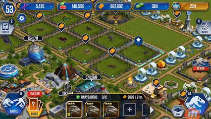 jurassic world the game #72 unaysaurus to lv 30!