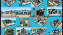 SIMS HOUSEBOAT ISLAND PARADISE HOUSEBOAT DESIGNS IDEAS SIMS 3 SIMS 4 BUILDING Exhibition and expo  L