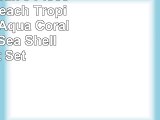 Western Peak 3 Piece Coastal Beach Tropical Ocean Aqua Coral Starfish Sea Shell Quilt Set