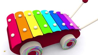 Cartoons for babies. Baby toys: xylophone. Learn and sing musical notes in English
