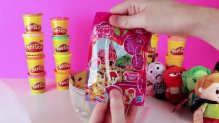 GIANT INSIDE OUT DISGUST Surprise Egg Play Doh / Shopkins Surprise Toys Disney MLP Fashems