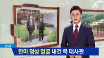 한미 정상 얼굴 내건 북 대사관…종전선언 촉구?