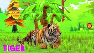 Animals Train Video For Kids | Animals Cartoons For Children | Learn Colors With Animals F