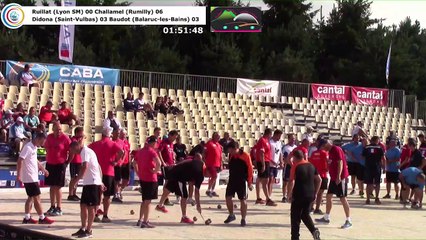 Premières parties M1, première phase de poules, France Quadrettes et Triples, Aurillac 2018