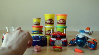 Rescue Bots Transformers try Play Doh Food