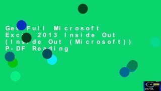Get Full Microsoft Excel 2013 Inside Out (Inside Out (Microsoft)) P-DF Reading
