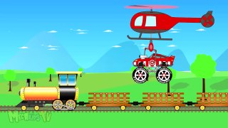 Learn Colors With Train And Monster Trucks For Children Video For Kids