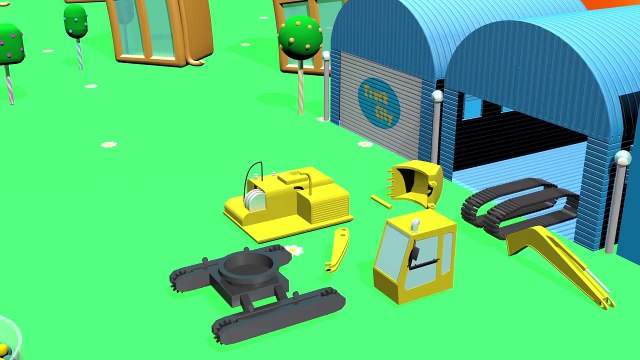 Truck City | Excavator: construction of swimming pool & slide | Construction game Cartoon