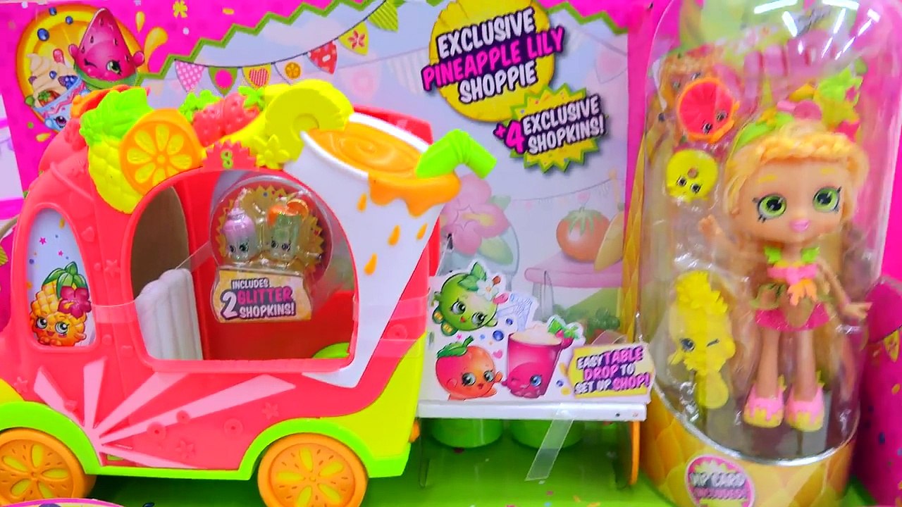 New Shoppies Pineapple Lily & Exclusive Season 5 Shopkins In Smoothie Combo Truck Car Toy