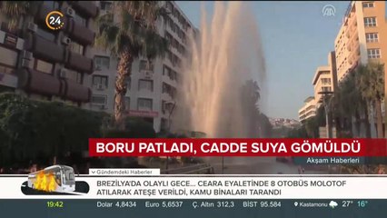İzmir'de su borusu patladı