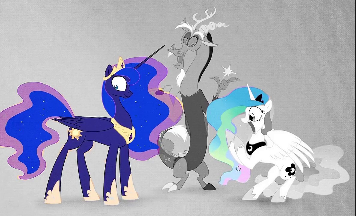 My Little Pony Transforms Color Swap Princess Luna Celestia Discord MLP Coloring Video For