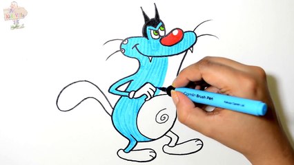 Oggy Coloring Pages | Art Colors For Kids | Draw Oggy and The Cockroaches
