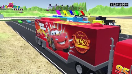 Learning Color Special Lightning McQueen mack truck transforming monster car play for kids