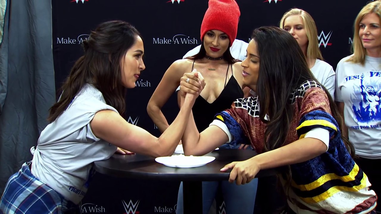 LILLY SINGH VS. BRIE BELLA | EPIC ARM WRESTLING MATCH! - Diary of WrestleMania by wwe entertainment