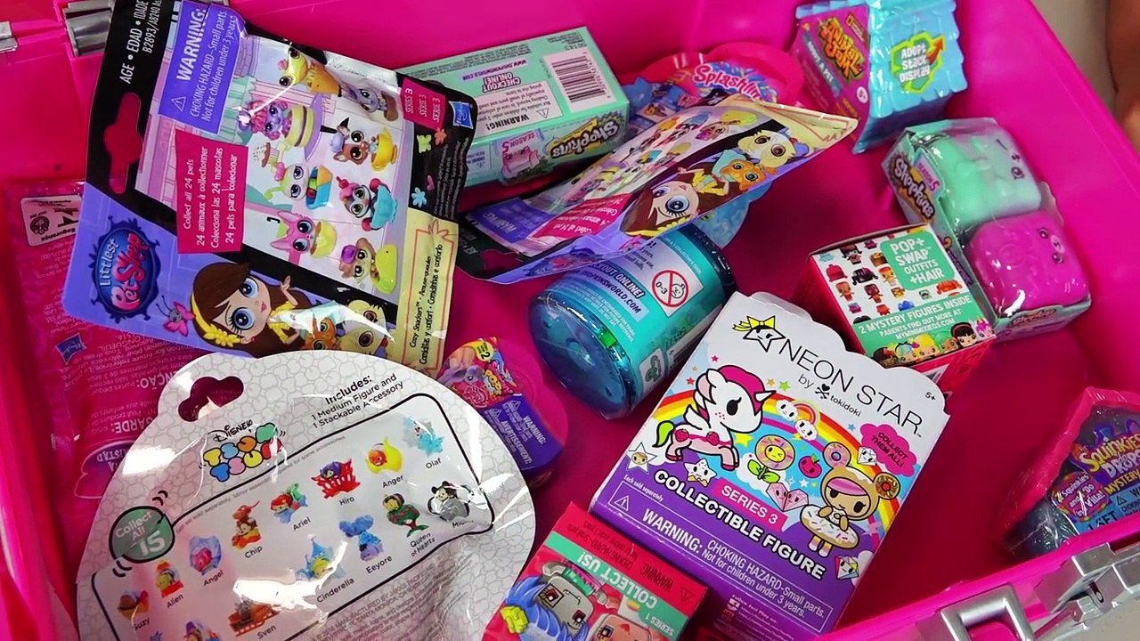 HUGE Neon Star Surprise Toys Suitcase Shopkins Barbie Disney Unicorno Fun Girls Toys Kinde