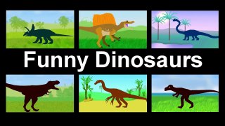 Funny Dinosaurs Cartoons for Children. Tyrannosaurus Rex vs Carcharodontosaurus. Dinosaurs