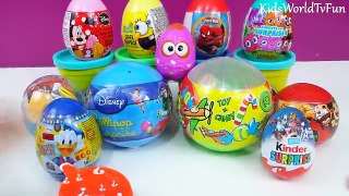 Surprise Eggs Kinder Joy Spiderman Crazy Rabbit Donald Duck SpongeBob Lollipops Disney