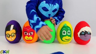 Disney PJ Masks Play Doh Surprise Eggs Opening Fun With Catboy Gekko Owlette Ckn Toys