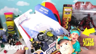 Superhero Battle Play doh Surprise Egg ft. Deadpool vs Wolverine Toys & Marvel Toys by Kid