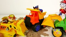 Construction Trucks Toys for Kids Paw Patrol Playing in Kinetic Sand