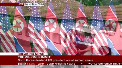 A historic moment- Trump and Kim shake hands- BBC News