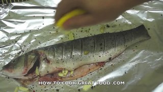 How to Cook Fish Oven Baked Easy Lemon Butter Garlic Sea Bass
